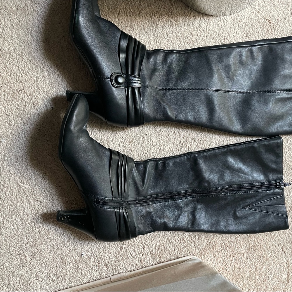 Black leather boots